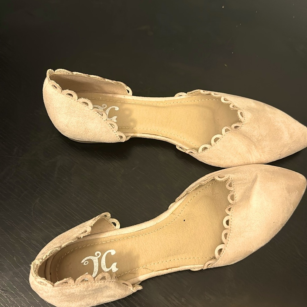 Beige Suede JG flats